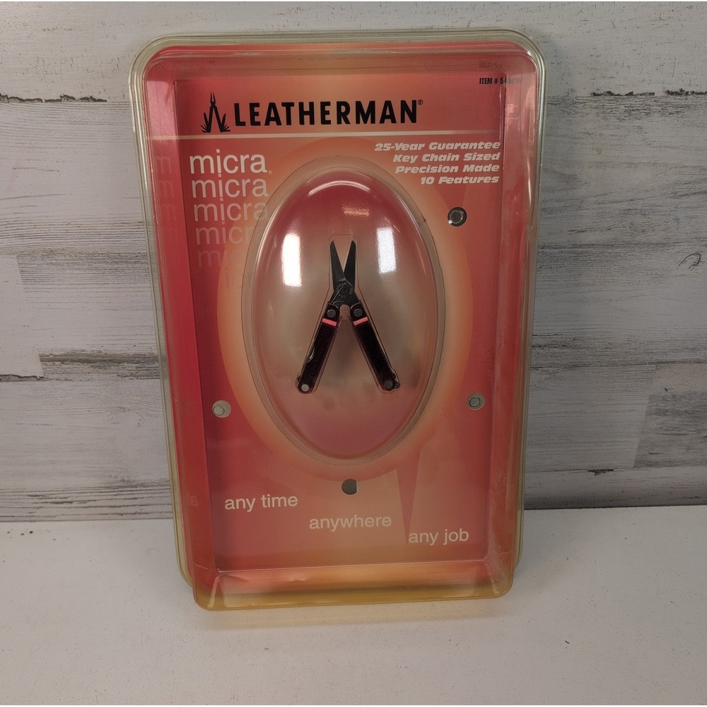 Leatherman Micra Red Black Multi Tool Keychain Scissors New Sealed